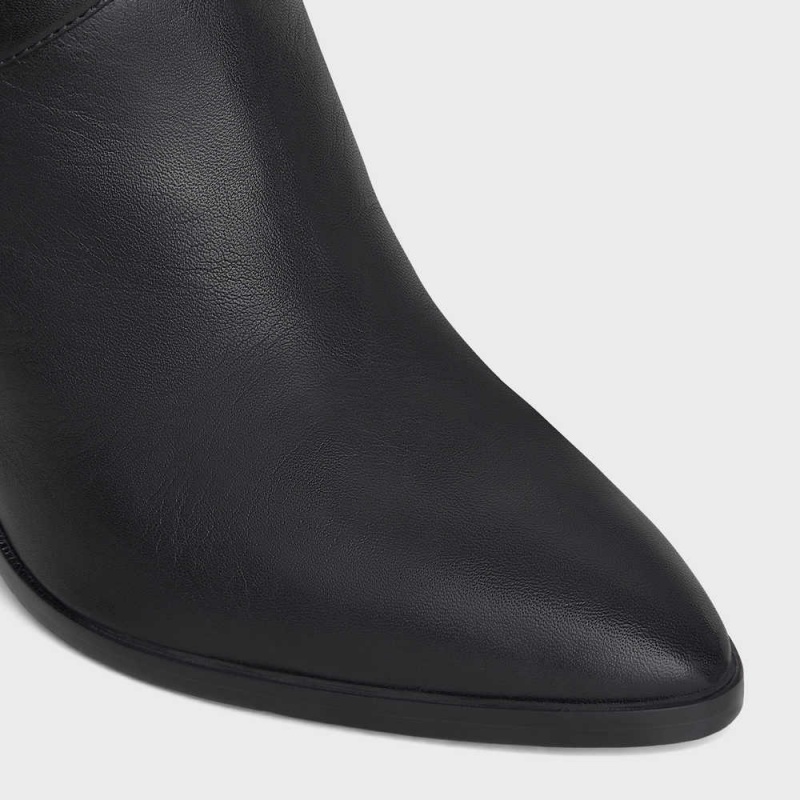 Black Celine HIGH SLOUCHY BUCKLE WILTERN in CALFSKIN Boots | CL-592517