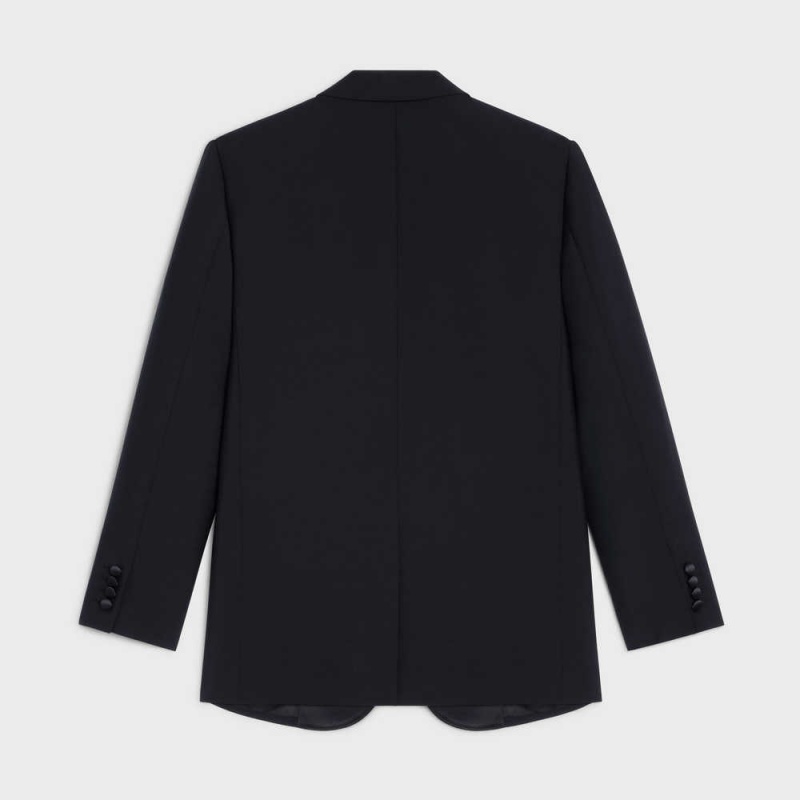 Black Celine JUDE TUX IN WOOL AND MOHAIR Jackets | CL-592669