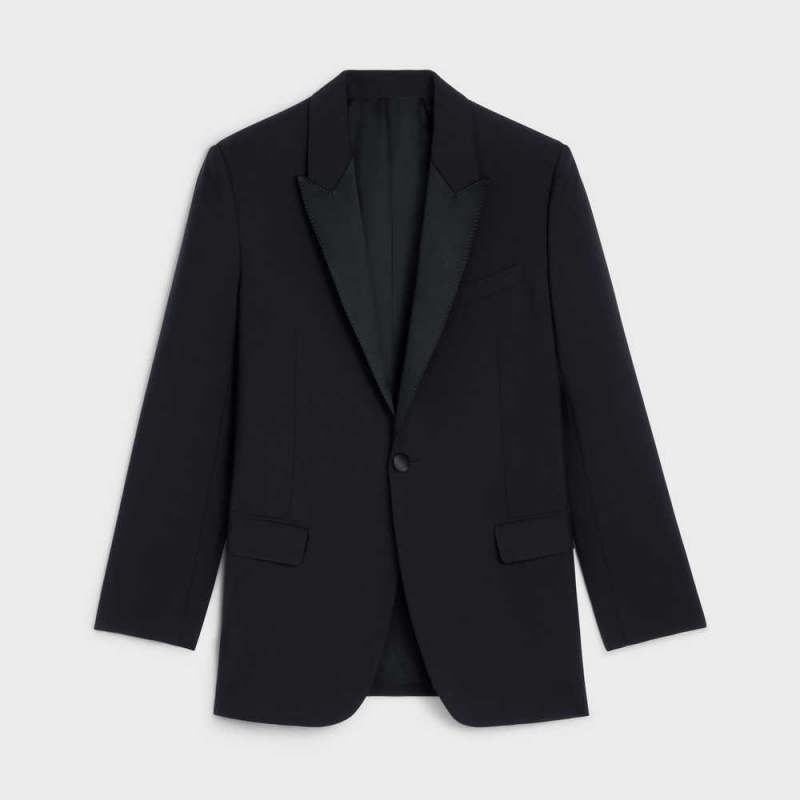 Black Celine JUDE TUX IN WOOL AND MOHAIR Jackets | CL-592669