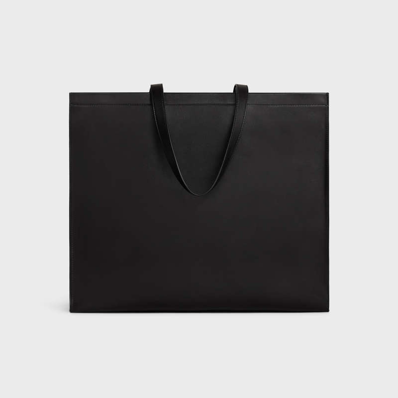 Black Celine LARGE SQUARED in CALFSKIN with celine WILTERN PRINT Cabas | CL-591829