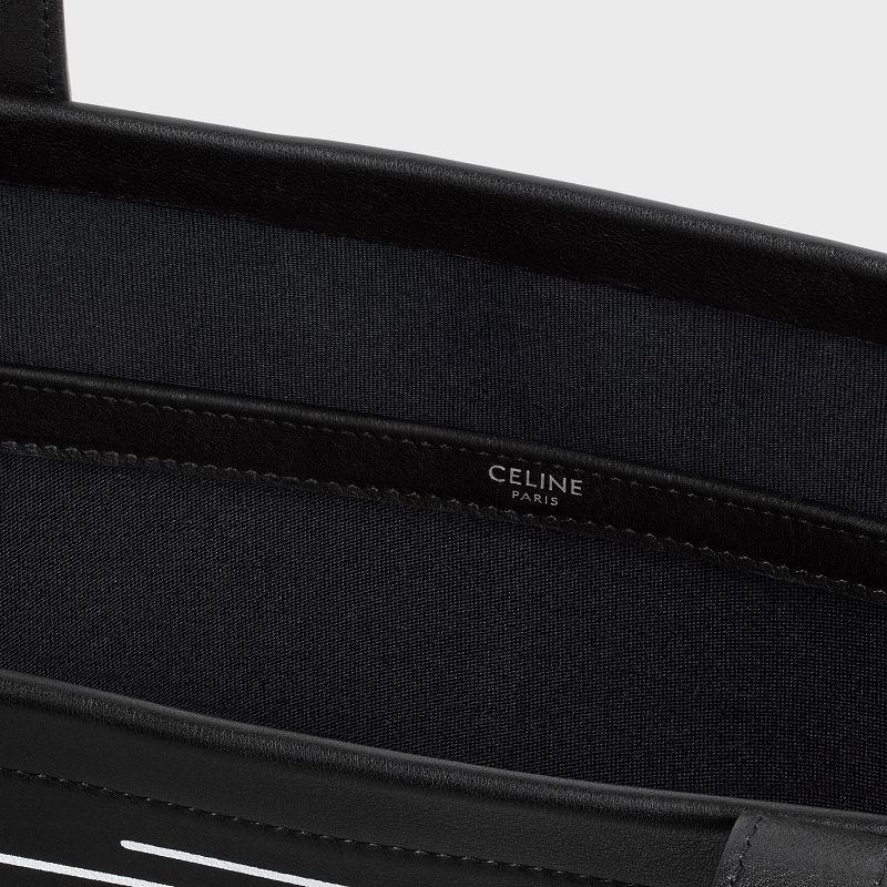 Black Celine LARGE SQUARED in CALFSKIN with celine WILTERN PRINT Cabas | CL-591829