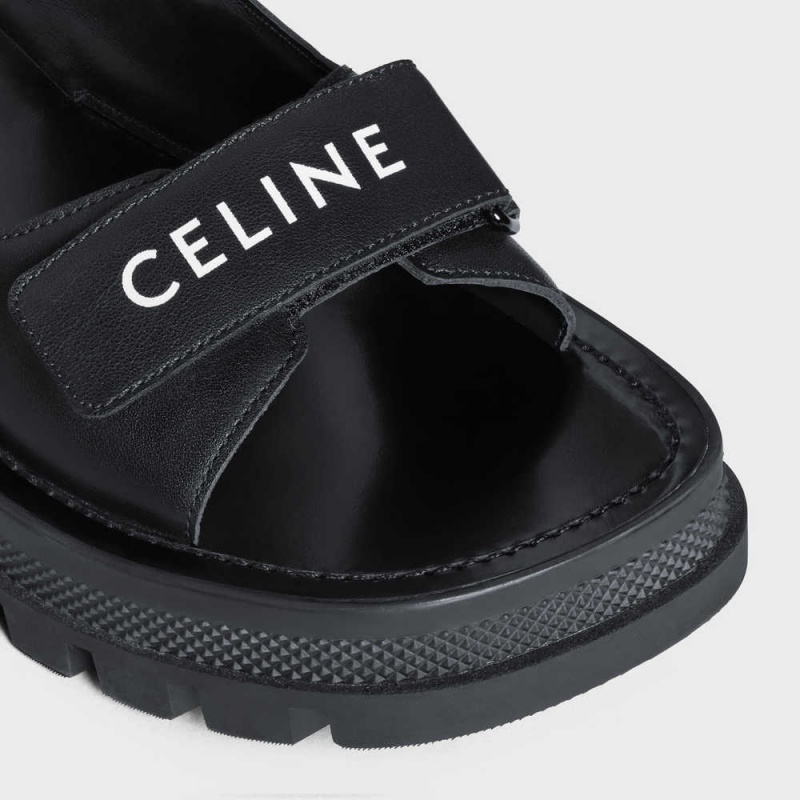 Black Celine LEO SCRATCH in CALFSKIN Sandals | CL-592594