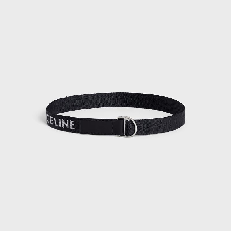 Black Celine MEDIUM DOUBLE in Jacquard Textile and Calfskin Belts | CL-591777