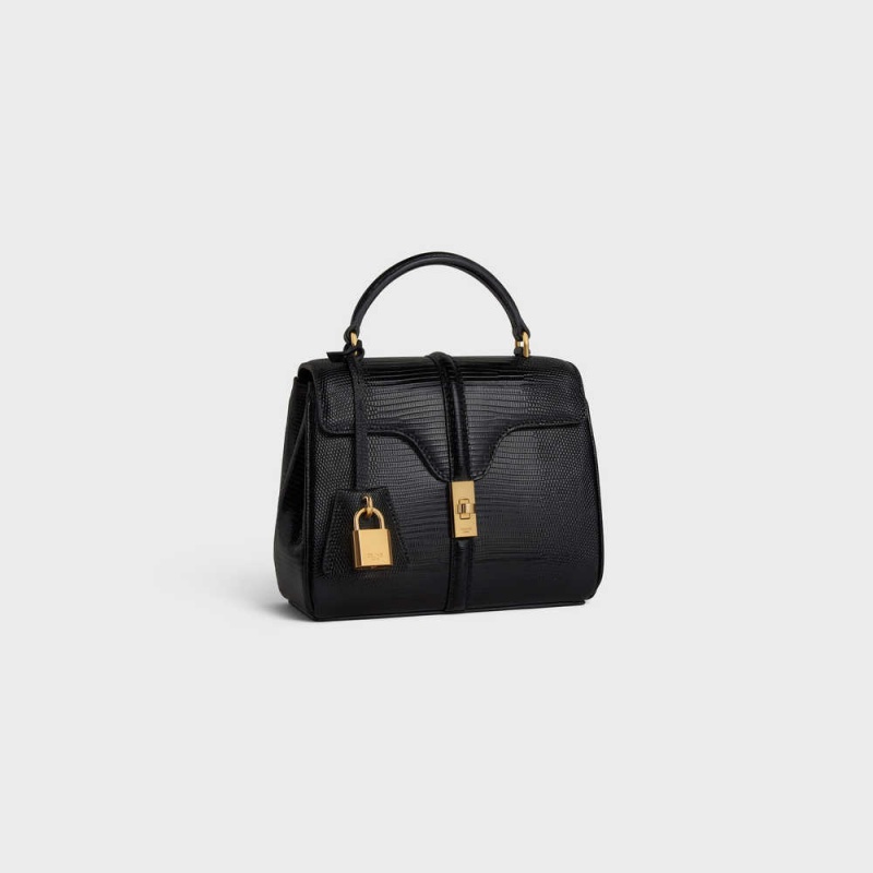 Black Celine MINI in Lizard 16 | CL-593271