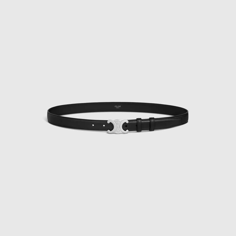 Black Celine Medium Triomphe in Taurillon Leather Belts | CL-591762