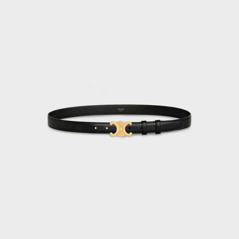 Black Celine Medium Triomphe in Taurillon Leather Belts | CL-592451