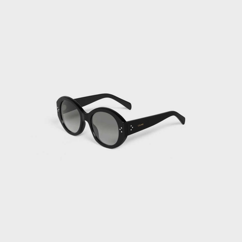 Black Celine Round S240 in Acetate Sunglasses | CL-592432