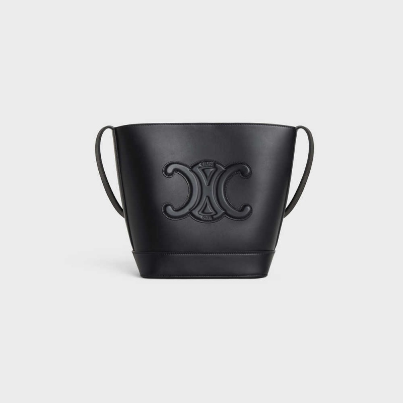 Black Celine SMALL BUCKET in Smooth Calfskin Cuir Triomphe | CL-593145