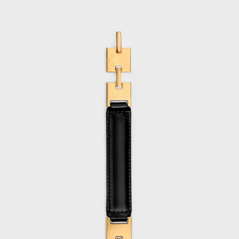 Black Celine SQUARE ADJUSTABLE in Taurillon Leather Belts | CL-592448