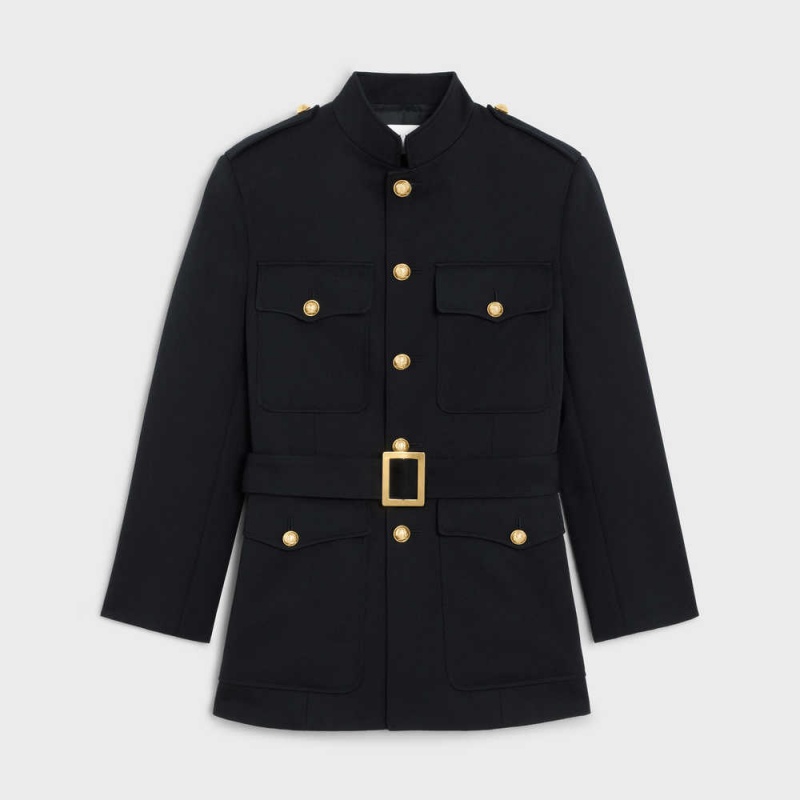 Black Celine Saharienne military in wool Jackets | CL-592642