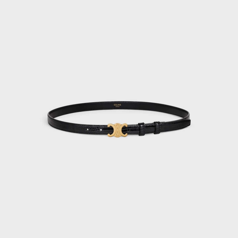 Black Celine Small TRIOMPHE in lizard Belts | CL-592471