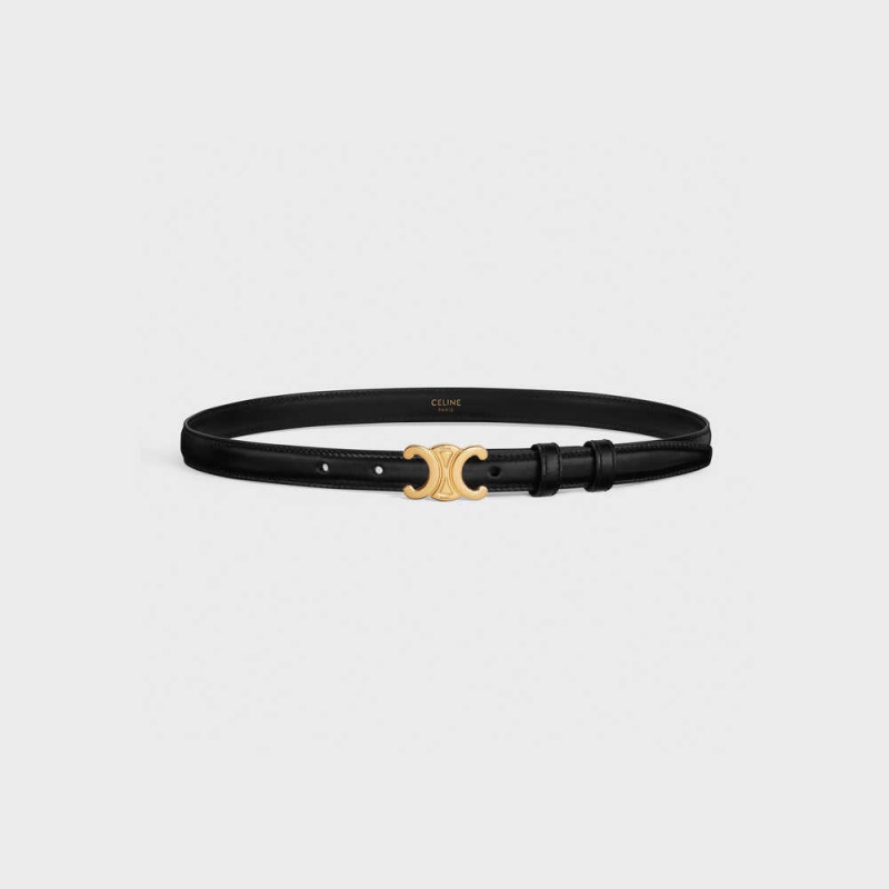 Black Celine Small Triomphe in Taurillon Leather Belts | CL-592463