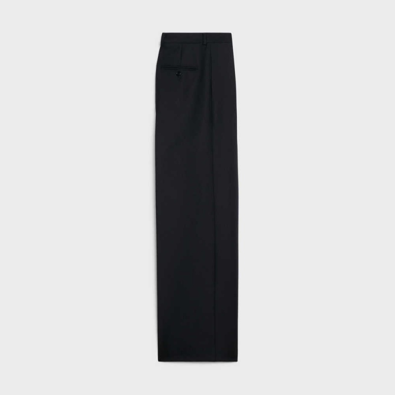 Black Celine TAILLAT IN WOOL GABARDINE AND MOHAIR Pants | CL-592739