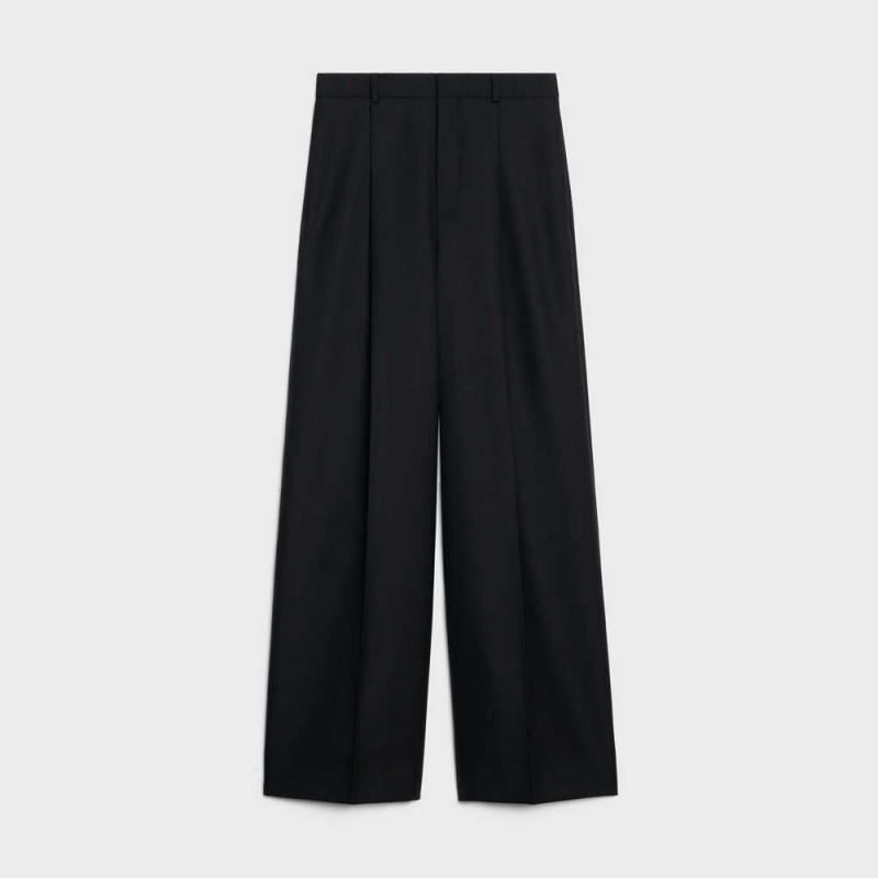 Black Celine TAILLAT IN WOOL GABARDINE AND MOHAIR Pants | CL-592739