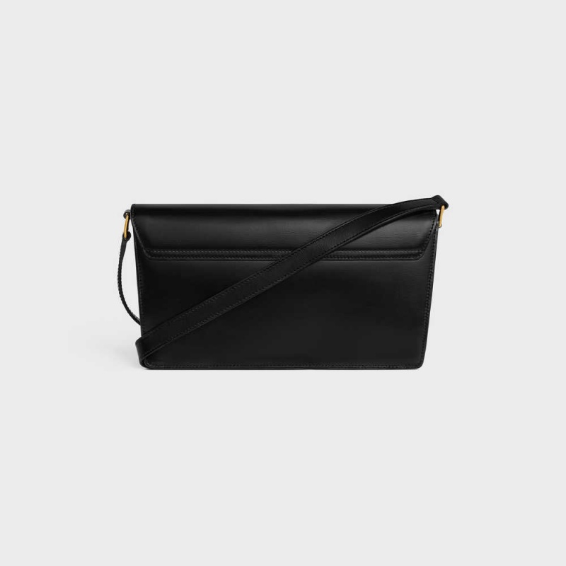 Black Celine TRAPEZE BAG in shiny calfskin Triomphe | CL-593248