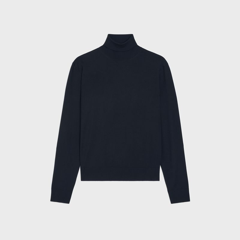 Black Celine TURTLENECK IN ICONIC MERINOS Knitwear | CL-592106