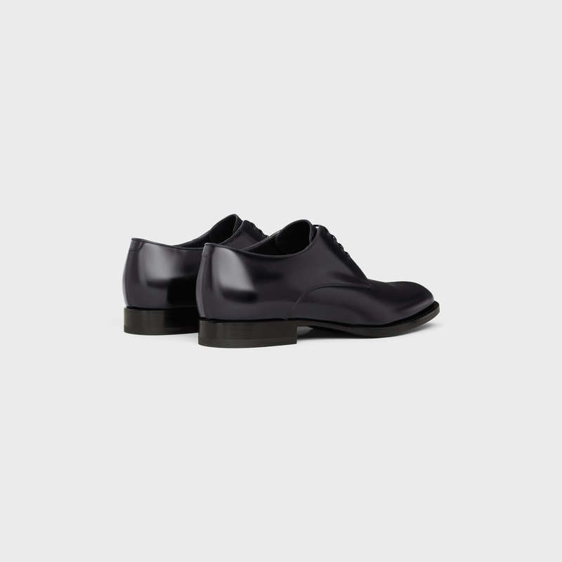 Black Celine TUXEDO DERBY in POLISHED BULLSKIN Loafers | CL-591883