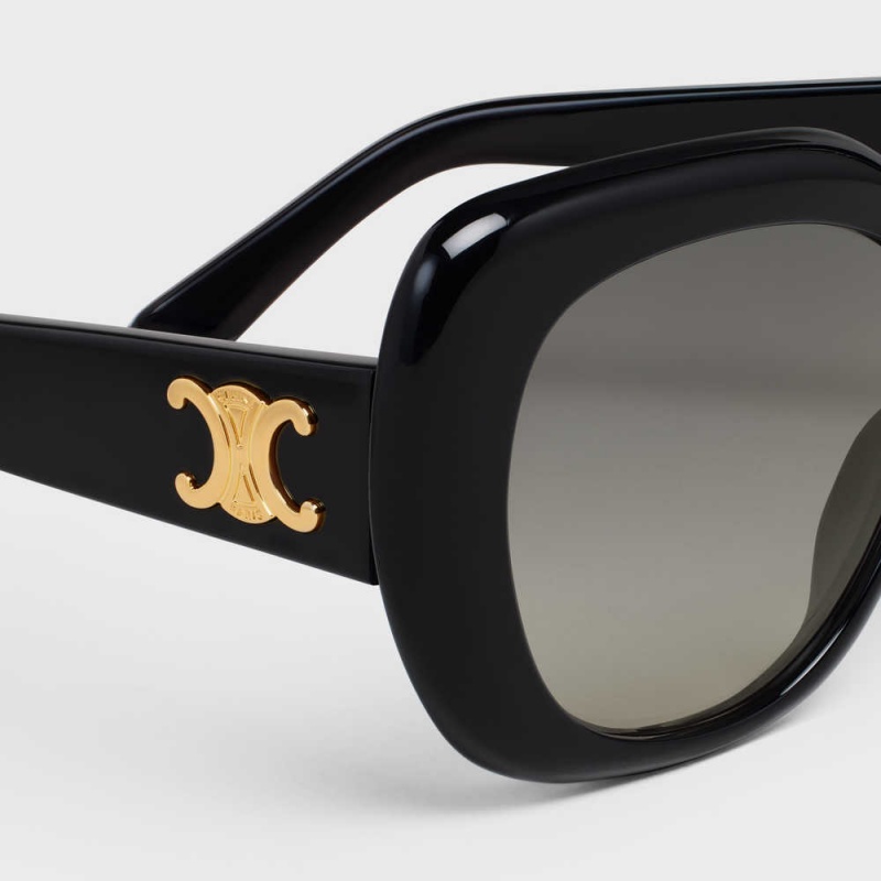 Black Celine Triomphe 06 in Acetate Sunglasses | CL-592405