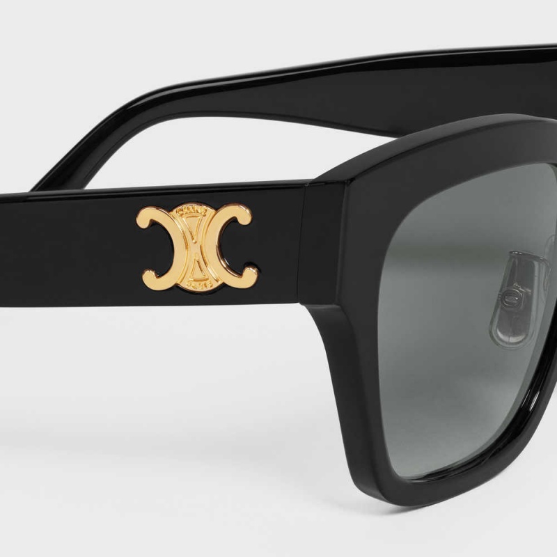 Black Celine Triomphe 09 in Acetate Sunglasses | CL-592388