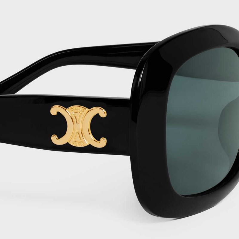 Black Celine Triomphe 10 in Acetate Sunglasses | CL-592396