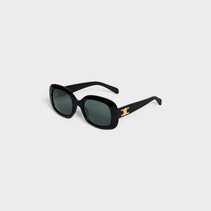 Black Celine Triomphe 10 in Acetate Sunglasses | CL-592396