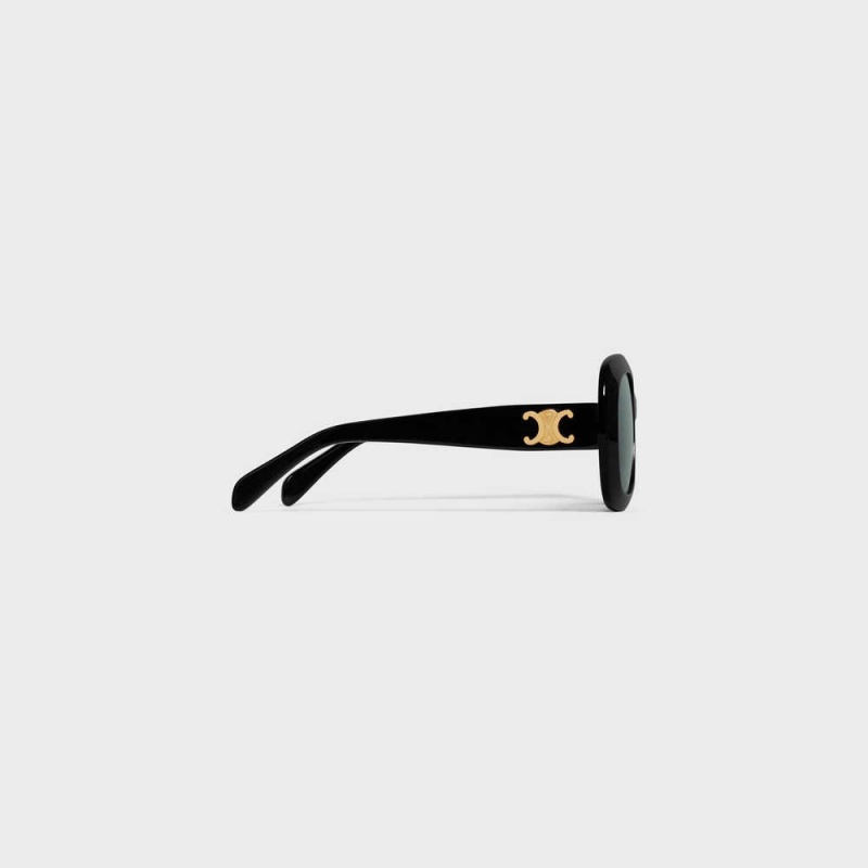 Black Celine Triomphe 10 in Acetate Sunglasses | CL-592396