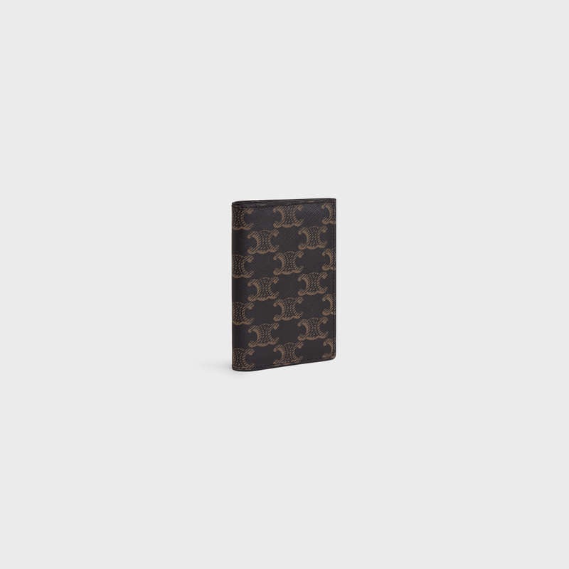 Black Celine VERTICAL in Triomphe Canvas Card Holders | CL-591814