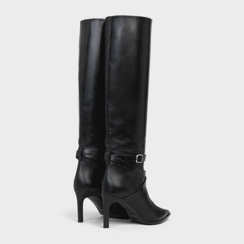 Black Celine Verneuil high in Calfskin Boots | CL-592518