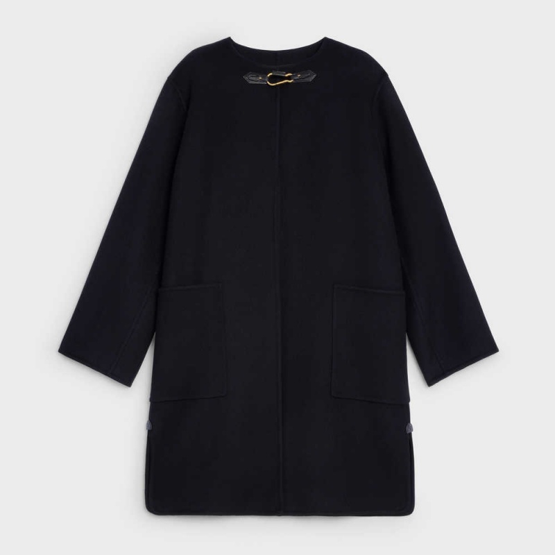 Black Celine WITH PURE COLLAR IN DOUBLE FACED CASHMERE Coats | CL-592623