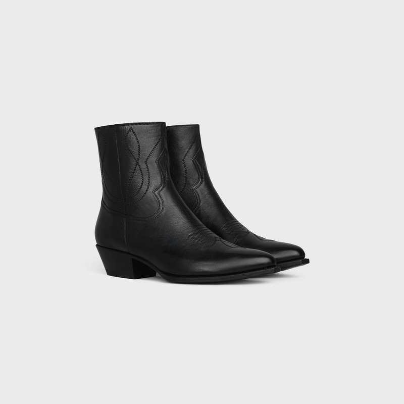 Black Celine ZIPPED WESTERN in Calfskin Boots | CL-591872