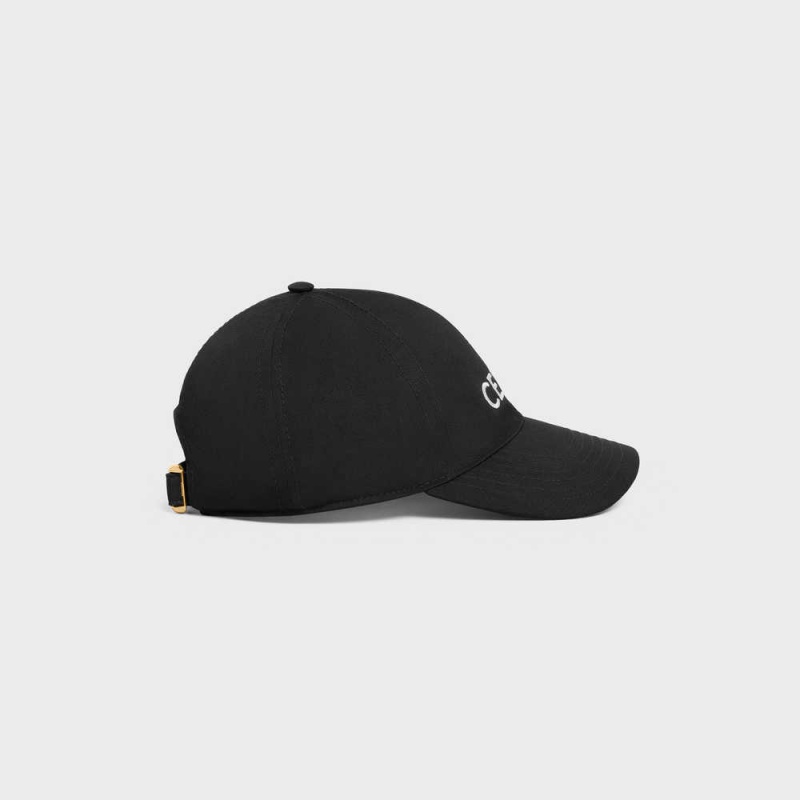 Black Celine baseball in drill cotton Cap | CL-592362