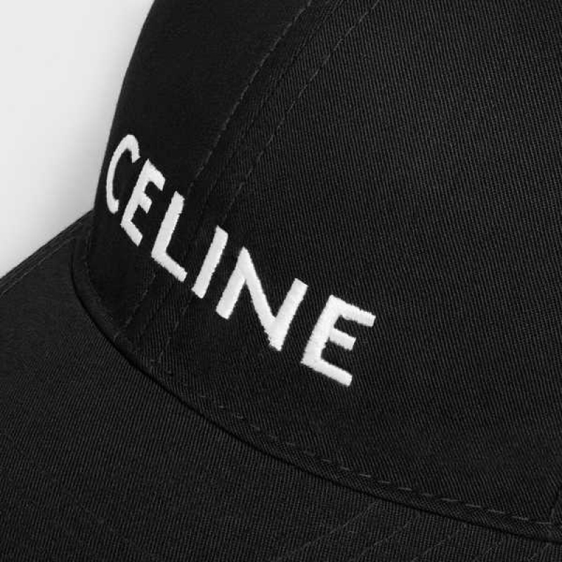 Black Celine baseball in drill cotton Cap | CL-592362