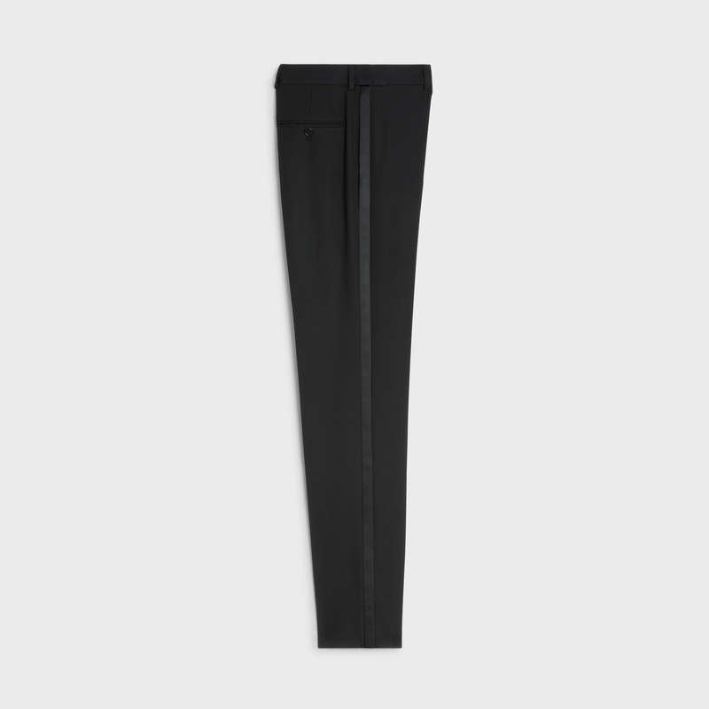 Black Celine classic tux in grain de poudre Trousers | CL-592019