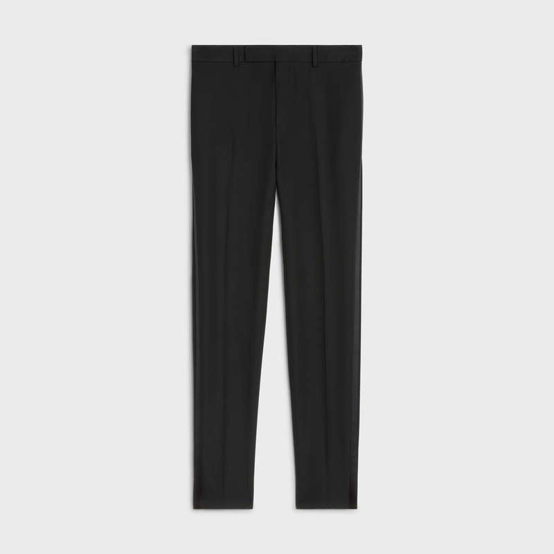 Black Celine classic tux in grain de poudre Trousers | CL-592019