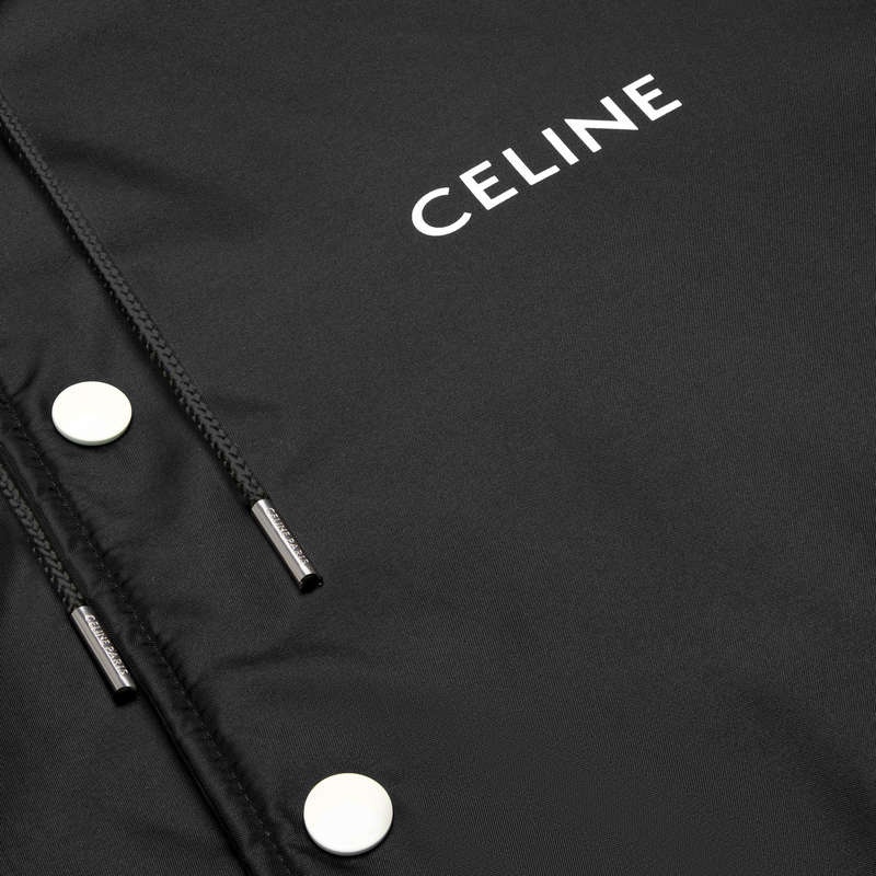 Black Celine hooded teddy in light nylon Blousons | CL-591953