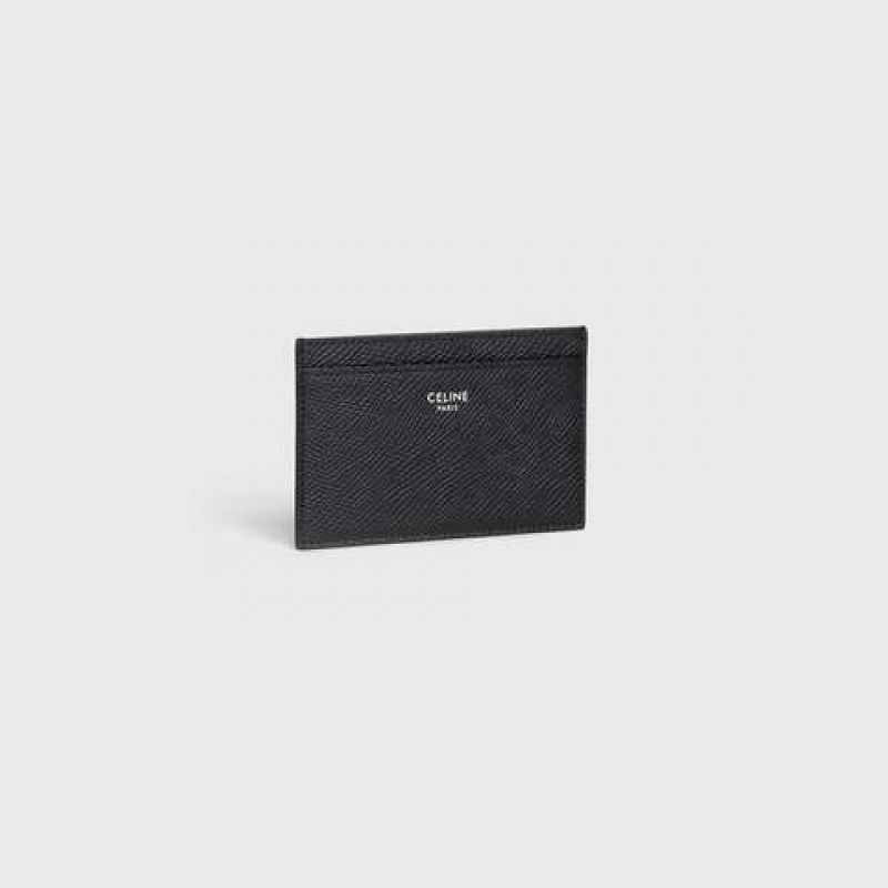 Black Celine in Grained calfskin Card Holders | CL-591801