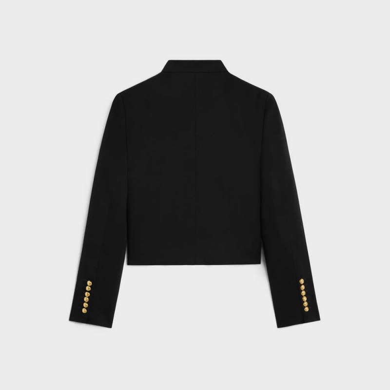 Black Celine military in diagonal wool Jackets | CL-592634