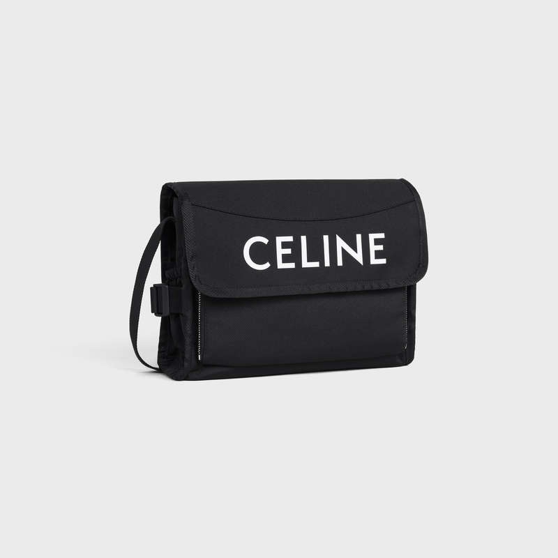 Black Celine small trekking in nylon with celine print Messenger Bags | CL-591859