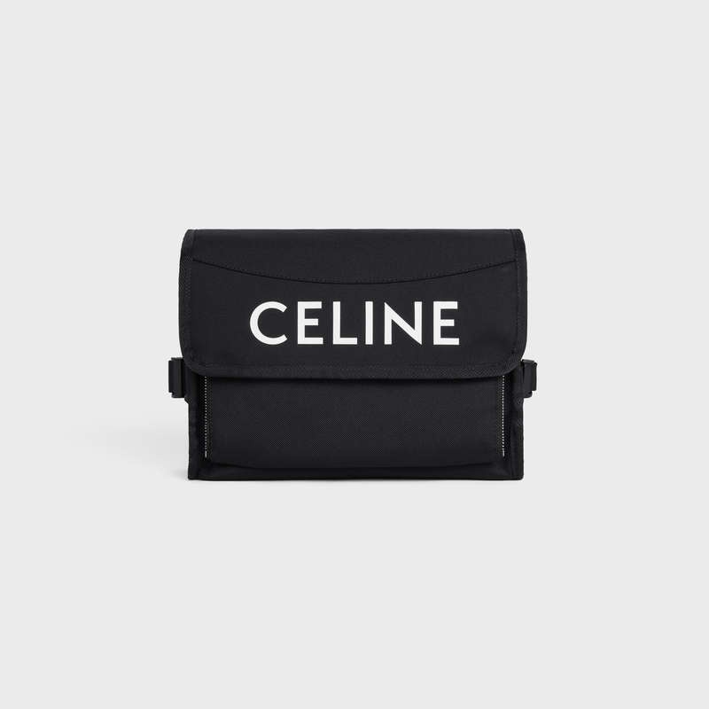 Black Celine small trekking in nylon with celine print Messenger Bags | CL-591859