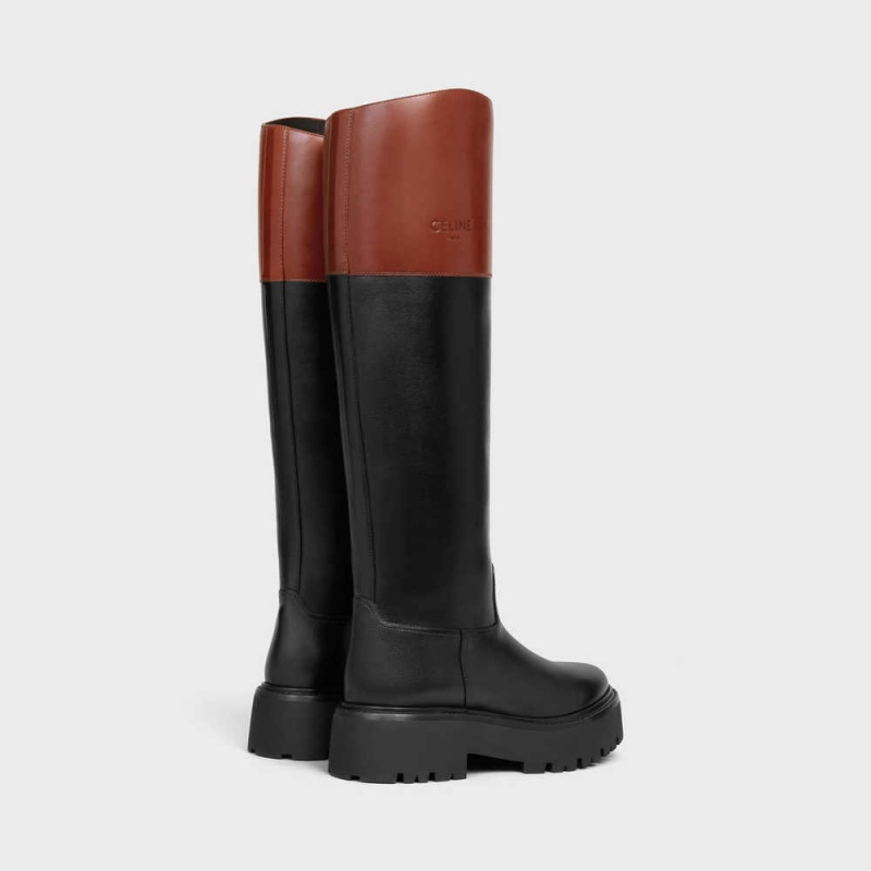 Black / Brown Celine Bulky high in calfskin Boots | CL-592512