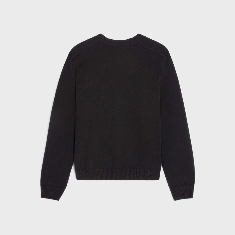 Black / Off White Celine triomphe crew neck in wool and cashmere Knitwear | CL-592094