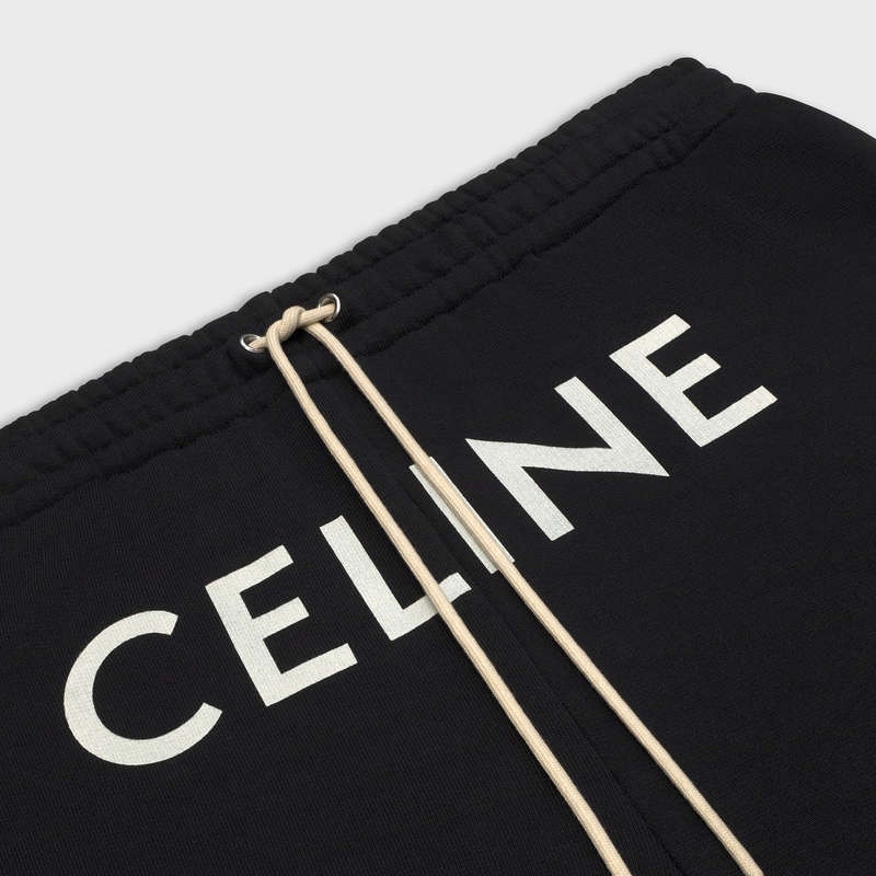 Black / white Celine TRACK IN COTTON FLEECE Pants | CL-592031