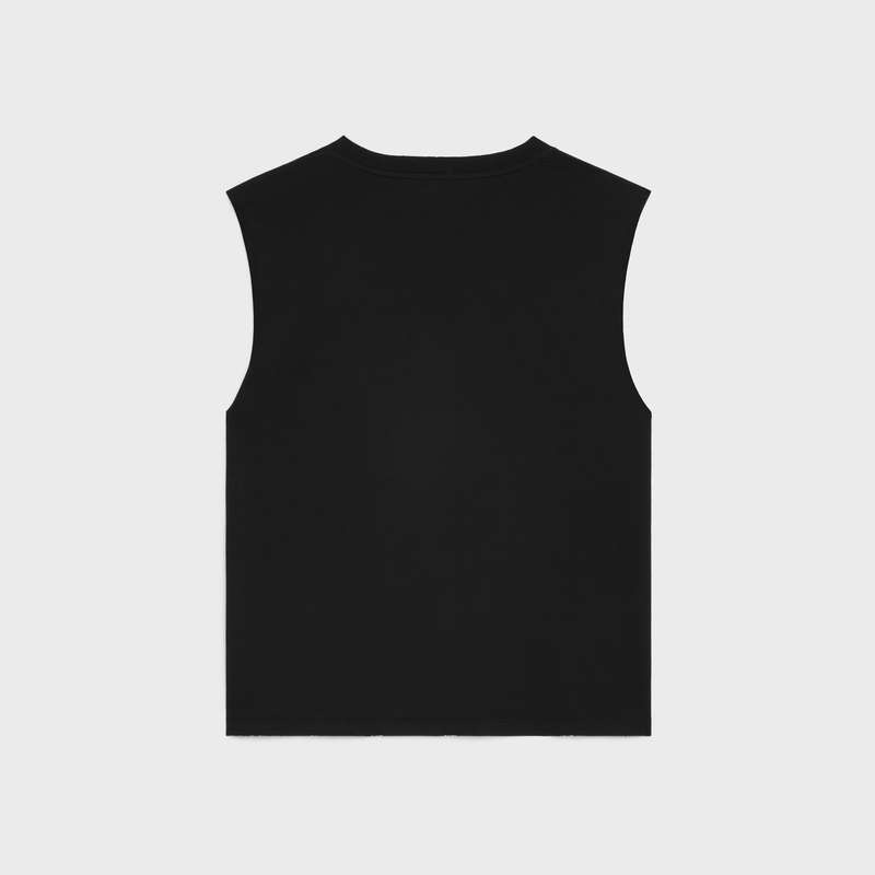 Black / white Celine everything special tank in cotton T-shirts | CL-592122