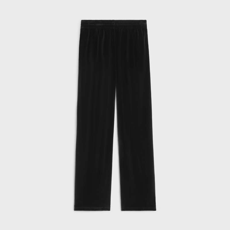 Black / white Celine straight track in velvet jersey Pants | CL-592038