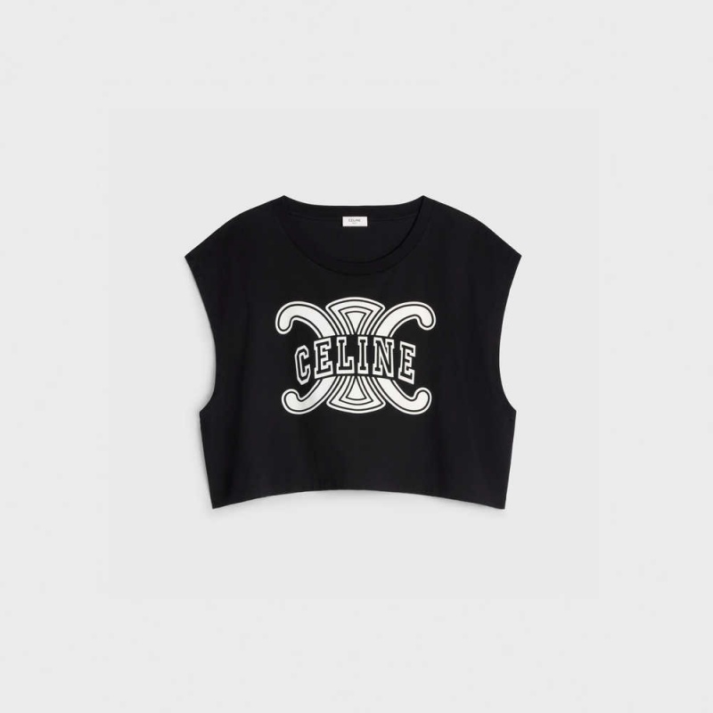 Black / white Celine triomphe in cotton jersey Sweatshirts | CL-592792