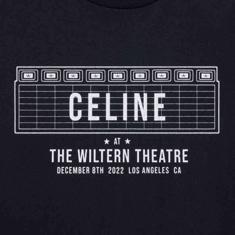 Black / white Celine wiltern in cotton jersey T-shirts | CL-592772