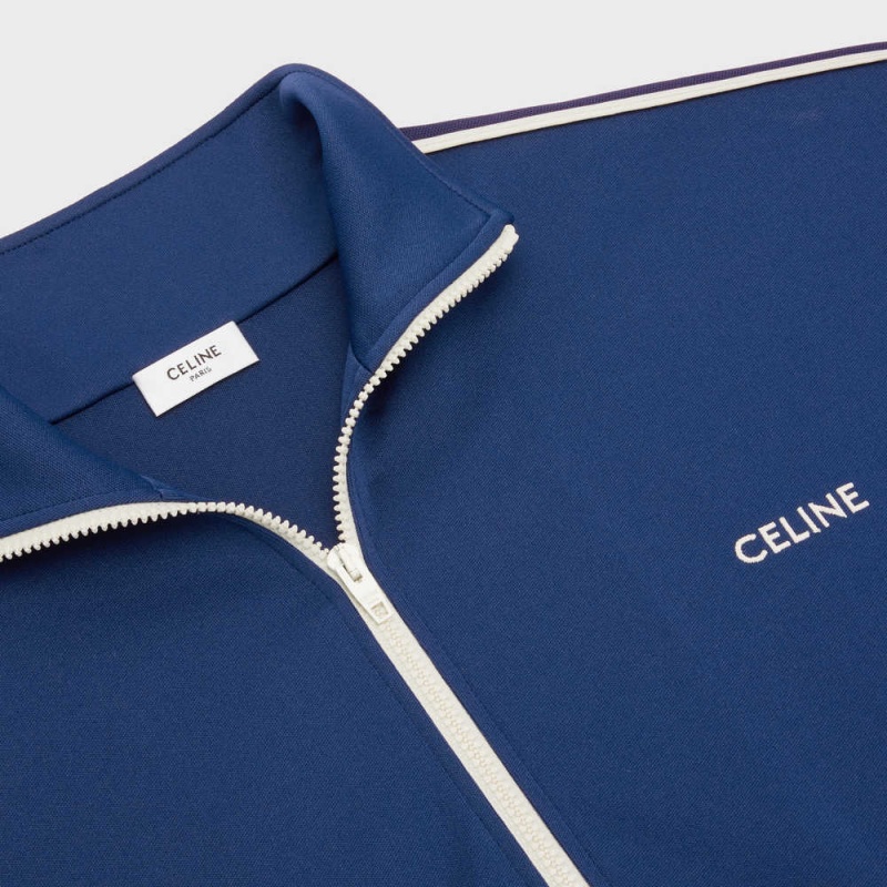 Blue/White Celine Tracksuit in double face jersey Jackets | CL-592676