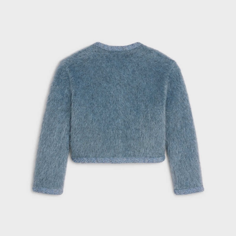 Blue Celine Cardigan in brushed mohair Knitwear | CL-592697