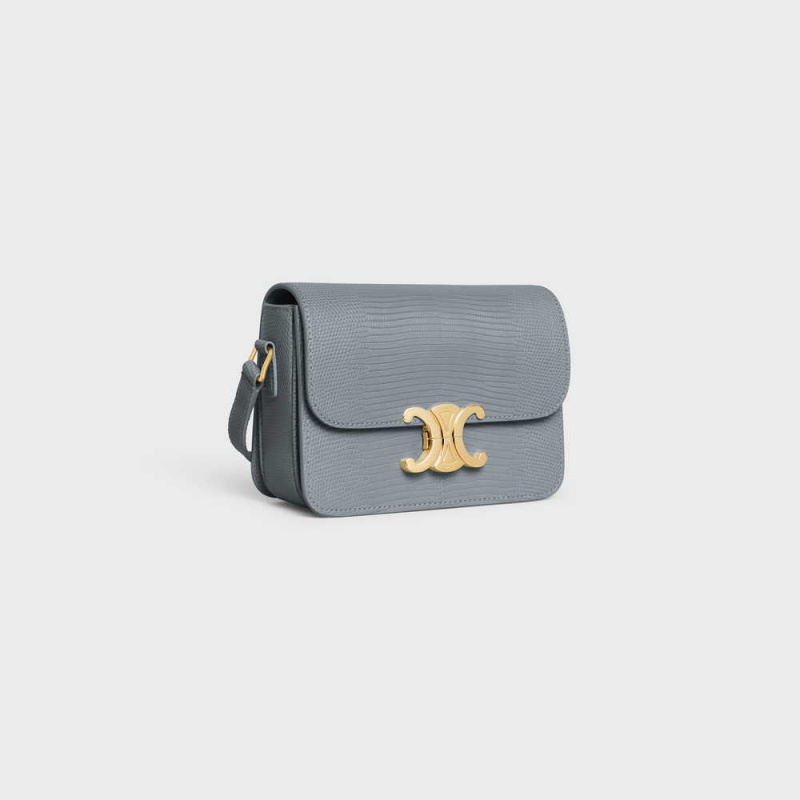 Blue Grey Celine Teen Bag in lizard Triomphe | CL-593200