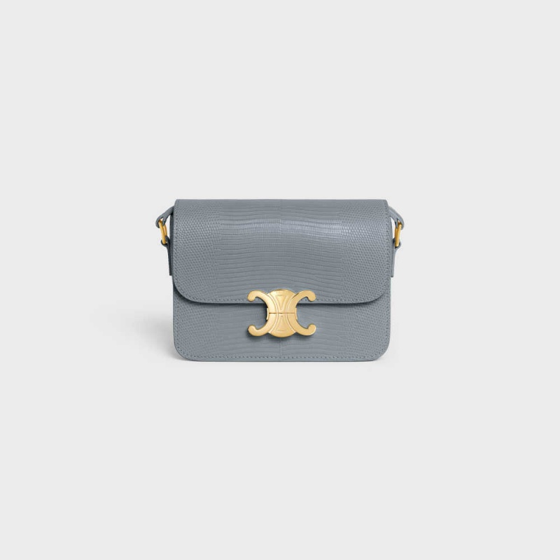 Blue Grey Celine Teen Bag in lizard Triomphe | CL-593200